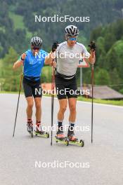 20.06.2024, Les Diablerets, Switzerland (SUI): Nicola Wigger (SUI), Beda Klee (SUI), (l-r) - Cross-Country summer training, Les Diablerets (SUI). www.nordicfocus.com. © Manzoni/NordicFocus. Every downloaded picture is fee-liable.