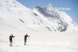 19.06.2024, Tignes, France (FRA): Jules Chappaz (FRA), Mathis Desloges (FRA), (l-r) - Cross-Country summer training, Tignes (FRA). www.nordicfocus.com. © Authamayou/NordicFocus. Every downloaded picture is fee-liable.