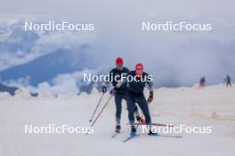 22.06.2024, Les Diablerets, Switzerland (SUI): Valerio Grond (SUI), Beda Klee (SUI), (l-r) - Cross-Country summer training on the Glacier 3000, Les Diablerets (SUI). www.nordicfocus.com. © Manzoni/NordicFocus. Every downloaded picture is fee-liable.