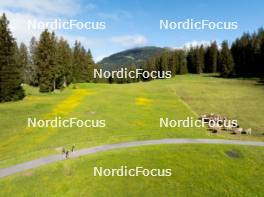 04.06.2024, Lenzerheide, Switzerland (SUI): Marina Kaelin (SUI), Nadia Kaelin (SUI), Desiree Steiner (SUI), (l-r) - Cross-Country training, Lenzerheide (SUI). www.nordicfocus.com. © Manzoni/NordicFocus. Every downloaded picture is fee-liable.