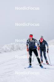 22.06.2024, Les Diablerets, Switzerland (SUI): Alina Meier (SUI), Karoline Braten Guidon (SUI), coach Team Switzerland, (l-r) - Cross-Country summer training on the Glacier 3000, Les Diablerets (SUI). www.nordicfocus.com. © Manzoni/NordicFocus. Every downloaded picture is fee-liable.