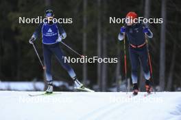 07.11.2024, Davos, Switzerland (SUI): Lea Fischer (SUI), Roman Alder (SUI), (l-r) - Cross-Country training, snowfarming track, Davos (SUI). www.nordicfocus.com. © Manzoni/NordicFocus. Every downloaded picture is fee-liable.