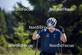 09.07.2024, Lavaze, Italy (ITA): Cyril Faehndrich (SUI) - Cross-Country summer training, Lavaze (ITA). www.nordicfocus.com. © Vanzetta/NordicFocus. Every downloaded picture is fee-liable.