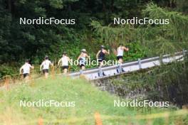 14.08.2024, Ulrichen, Switzerland (SUI): Helen Hoffmann (GER), Katherine Sauerbrey (GER), Lisa Lohmann (GER), Pia Fink (GER), Sofie Krehl (GER), Laura Gimmler (GER), (l-r) - Cross-Country summer training, Ulrichen (SUI). www.nordicfocus.com. © Manzoni/NordicFocus. Every downloaded picture is fee-liable.