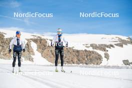 18.06.2024, Tignes, France (FRA): Flora Dolci (FRA), Léna Quintin (FRA), (l-r) - Cross-Country summer training, Tignes (FRA). www.nordicfocus.com. © Authamayou/NordicFocus. Every downloaded picture is fee-liable.