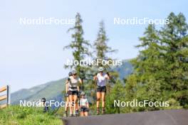 15.08.2024, Ulrichen, Switzerland (SUI): Lena Keck (GER), Pia Fink (GER), (l-r) - Cross-Country summer training, Ulrichen (SUI). www.nordicfocus.com. © Manzoni/NordicFocus. Every downloaded picture is fee-liable.