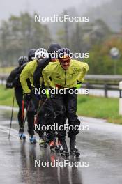 13.09.2024, Schiers, Switzerland (SUI): Roman Schaad (SUI), Beda Klee (SUI), Valerio Grond (SUI), Janik Riebli (SUI), Jonas Baumann (SUI), (l-r) - Cross-Country summer training, Lenzerheide (SUI). www.nordicfocus.com. © Manzoni/NordicFocus. Every downloaded picture is fee-liable.