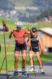 07.08.2024, Lenzerheide, Switzerland (SUI): Alina Meier (SUI), Ramona Schoepfer (SUI), (l-r) - Cross-Country summer training, Lenzerheide (SUI). www.nordicfocus.com. © Manzoni/NordicFocus. Every downloaded picture is fee-liable.