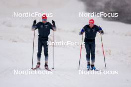 22.06.2024, Les Diablerets, Switzerland (SUI): Beda Klee (SUI), Valerio Grond (SUI), (l-r) - Cross-Country summer training on the Glacier 3000, Les Diablerets (SUI). www.nordicfocus.com. © Manzoni/NordicFocus. Every downloaded picture is fee-liable.