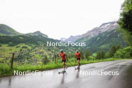 21.06.2024, Les Diablerets, Switzerland (SUI): Nadia Kaelin (SUI), Desiree Steiner (SUI), (l-r) - Cross-Country summer training, Les Diablerets (SUI). www.nordicfocus.com. © Manzoni/NordicFocus. Every downloaded picture is fee-liable.