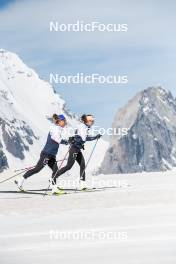 18.06.2024, Tignes, France (FRA): Flora Dolci (FRA), Léna Quintin (FRA), (l-r) - Cross-Country summer training, Tignes (FRA). www.nordicfocus.com. © Authamayou/NordicFocus. Every downloaded picture is fee-liable.