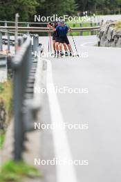 07.08.2024, Lenzerheide, Switzerland (SUI): Nicola Wigger (SUI), Valerio Grond (SUI), Beda Klee (SUI), (l-r) - Cross-Country summer training, Lenzerheide (SUI). www.nordicfocus.com. © Manzoni/NordicFocus. Every downloaded picture is fee-liable.