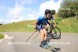 24.07.2024, Premanon, France (FRA): Jules Lapierre (FRA) - Cross-Country summer training, Premanon (FRA). www.nordicfocus.com. © Manzoni/NordicFocus. Every downloaded picture is fee-liable.