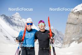 19.06.2024, Tignes, France (FRA): Remi Bourdin (FRA), Hugo Lapalus (FRA), (l-r) - Cross-Country summer training, Tignes (FRA). www.nordicfocus.com. © Authamayou/NordicFocus. Every downloaded picture is fee-liable.