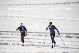 19.06.2024, Tignes, France (FRA): Renaud Jay (FRA), Théo Schely (FRA), (l-r) - Cross-Country summer training, Tignes (FRA). www.nordicfocus.com. © Authamayou/NordicFocus. Every downloaded picture is fee-liable.