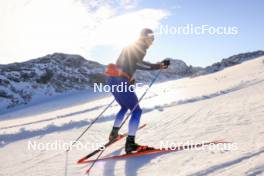 14.10.2024, Ramsau am Dachstein, Austria (AUT): Federico Pellegrino (ITA) - Cross-Country summer training, Dachsteinglacier, Ramsau am Dachstein (AUT). www.nordicfocus.com. © Manzoni/NordicFocus. Every downloaded picture is fee-liable.