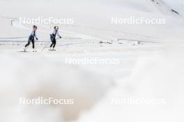 18.06.2024, Tignes, France (FRA): Flora Dolci (FRA), Léna Quintin (FRA), (l-r) - Cross-Country summer training, Tignes (FRA). www.nordicfocus.com. © Authamayou/NordicFocus. Every downloaded picture is fee-liable.