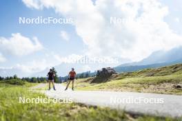 09.07.2024, Lavaze, Italy (ITA): Nicole Monsorno (ITA), Nadine Faehndrich (SUI), (l-r)  - Cross-Country summer training, Lavaze (ITA). www.nordicfocus.com. © Vanzetta/NordicFocus. Every downloaded picture is fee-liable.