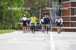 28.05.2024, Lenzerheide, Switzerland (SUI): Noe Naeff (SUI), Jason Rueesch (SUI), Beda Klee (SUI), Nicola Wigger (SUI), (l-r) - Cross-Country training, Lenzerheide (SUI). www.nordicfocus.com. © Manzoni/NordicFocus. Every downloaded picture is fee-liable.