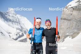 19.06.2024, Tignes, France (FRA): Remi Bourdin (FRA), Hugo Lapalus (FRA), (l-r) - Cross-Country summer training, Tignes (FRA). www.nordicfocus.com. © Authamayou/NordicFocus. Every downloaded picture is fee-liable.