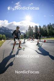 10.09.2024, Lenzerheide, Switzerland (SUI): Jonas Baumann (SUI), Valerio Grond (SUI), (l-r) - Cross-Country training, Lenzerheide (SUI). www.nordicfocus.com. © Manzoni/NordicFocus. Every downloaded picture is fee-liable.