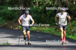 15.08.2024, Ulrichen, Switzerland (SUI): Friedrich Moch (GER), Jan Stoelben (GER), (l-r) - Cross-Country summer training, Ulrichen (SUI). www.nordicfocus.com. © Manzoni/NordicFocus. Every downloaded picture is fee-liable.