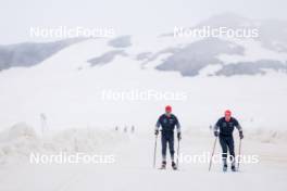 22.06.2024, Les Diablerets, Switzerland (SUI): Beda Klee (SUI), Valerio Grond (SUI), (l-r) - Cross-Country summer training on the Glacier 3000, Les Diablerets (SUI). www.nordicfocus.com. © Manzoni/NordicFocus. Every downloaded picture is fee-liable.