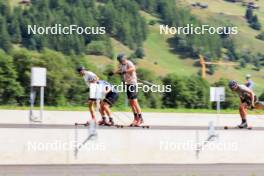 15.08.2024, Ulrichen, Switzerland (SUI): Jan Stoelben (GER), Jan-Friedrich Doerks (GER), Janosch Brugger (GER), Lucas Boegl (GER), (l-r) - Cross-Country summer training, Ulrichen (SUI). www.nordicfocus.com. © Manzoni/NordicFocus. Every downloaded picture is fee-liable.