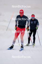 22.06.2024, Les Diablerets, Switzerland (SUI): Antonin Savary (SUI), Joeri Kindschi (SUI), (l-r) - Cross-Country summer training on the Glacier 3000, Les Diablerets (SUI). www.nordicfocus.com. © Manzoni/NordicFocus. Every downloaded picture is fee-liable.