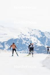 18.06.2024, Tignes, France (FRA): Gilonne Guigonnat (FRA), Léna Quintin (FRA), (l-r) - Cross-Country summer training, Tignes (FRA). www.nordicfocus.com. © Authamayou/NordicFocus. Every downloaded picture is fee-liable.