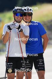 23.07.2024, Premanon, France (FRA): Jules Chappaz (FRA), Theo Schely (FRA), (l-r) - Cross-Country summer training, Premanon (FRA). www.nordicfocus.com. © Manzoni/NordicFocus. Every downloaded picture is fee-liable.