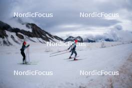 22.06.2024, Les Diablerets, Switzerland (SUI): Nadia Kaelin (SUI), Beda Klee (SUI), (l-r) - Cross-Country summer training on the Glacier 3000, Les Diablerets (SUI). www.nordicfocus.com. © Manzoni/NordicFocus. Every downloaded picture is fee-liable.