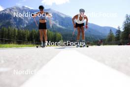 06.08.2024, Lenzerheide, Switzerland (SUI): Nadia Steiger (SUI), Alina Meier (SUI) - Cross-Country summer training, Lenzerheide (SUI). www.nordicfocus.com. © Manzoni/NordicFocus. Every downloaded picture is fee-liable.