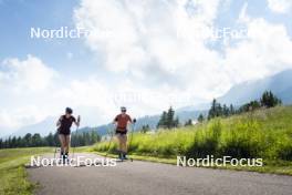 09.07.2024, Lavaze, Italy (ITA): Nicole Monsorno (ITA), Nadine Faehndrich (SUI), (l-r)  - Cross-Country summer training, Lavaze (ITA). www.nordicfocus.com. © Vanzetta/NordicFocus. Every downloaded picture is fee-liable.