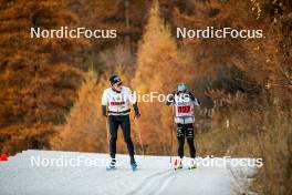 09.11.2024, Bessans, France (FRA): Théo Schely (FRA), Flora Dolci (FRA), (l-r) - Cross-Country summer training, Bessans (FRA). www.nordicfocus.com. © Authamayou/NordicFocus. Every downloaded picture is fee-liable.