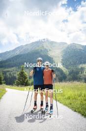 09.07.2024, Lavaze, Italy (ITA): Cyril Faehndrich (SUI), Nadine Faehndrich (SUI), (l-r)  - Cross-Country summer training, Lavaze (ITA). www.nordicfocus.com. © Vanzetta/NordicFocus. Every downloaded picture is fee-liable.