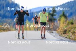 12.10.2024, Ramsau am Dachstein, Austria (AUT): Albert Kuchler (GER), Lucas Boegl (GER), (l-r) - Cross-Country summer training, Ramsau am Dachstein (AUT). www.nordicfocus.com. © Manzoni/NordicFocus. Every downloaded picture is fee-liable.