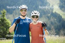 09.07.2024, Lavaze, Italy (ITA): Cyril Faehndrich (SUI), Nadine Faehndrich (SUI), (l-r)  - Cross-Country summer training, Lavaze (ITA). www.nordicfocus.com. © Vanzetta/NordicFocus. Every downloaded picture is fee-liable.