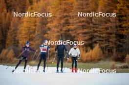 05.11.2024, Bessans, France (FRA): Maelle Veyre (FRA), Clément Parisse (FRA), Théo Schely (FRA), Jules Chappaz (FRA), (l-r) - Cross-Country summer training, Bessans (FRA). www.nordicfocus.com. © Authamayou/NordicFocus. Every downloaded picture is fee-liable.