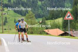 20.06.2024, Les Diablerets, Switzerland (SUI): Nicola Wigger (SUI), Beda Klee (SUI), (l-r) - Cross-Country summer training, Les Diablerets (SUI). www.nordicfocus.com. © Manzoni/NordicFocus. Every downloaded picture is fee-liable.