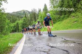 21.06.2024, Les Diablerets, Switzerland (SUI): Antonin Savary (SUI), Jason Rueesch (SUI), Beda Klee (SUI), Nicola Wigger (SUI), Erwan Kaeser (SUI), Janik Riebli (SUI), Valerio Grond (SUI), Jonas Baumann (SUI), Fabrizio Albasini (SUI), (l-r) - Cross-Country summer training, Les Diablerets (SUI). www.nordicfocus.com. © Manzoni/NordicFocus. Every downloaded picture is fee-liable.