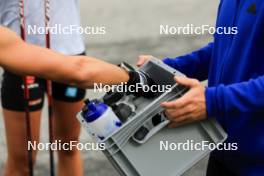 14.08.2024, Ulrichen, Switzerland (SUI): Event Feature: drink bottles in a box - Cross-Country summer training, Ulrichen (SUI). www.nordicfocus.com. © Manzoni/NordicFocus. Every downloaded picture is fee-liable.