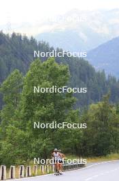 14.08.2024, Ulrichen, Switzerland (SUI): Coletta Rydzek (GER), Lena Keck (GER), (l-r) - Cross-Country summer training, Ulrichen (SUI). www.nordicfocus.com. © Manzoni/NordicFocus. Every downloaded picture is fee-liable.