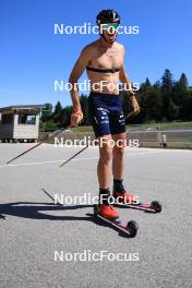 23.07.2024, Premanon, France (FRA): Hugo Lapalus (FRA) - Cross-Country summer training, Premanon (FRA). www.nordicfocus.com. © Manzoni/NordicFocus. Every downloaded picture is fee-liable.