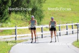 06.08.2024, Lenzerheide, Switzerland (SUI): Desiree Steiner (SUI), Nadia Kaelin (SUI), (l-r) - Cross-Country summer training, Lenzerheide (SUI). www.nordicfocus.com. © Manzoni/NordicFocus. Every downloaded picture is fee-liable.