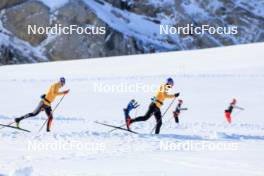 14.10.2024, Ramsau am Dachstein, Austria (AUT): Albert Kuchler (GER), Anian Sossau (GER), (l-r) - Cross-Country summer training, Dachsteinglacier, Ramsau am Dachstein (AUT). www.nordicfocus.com. © Manzoni/NordicFocus. Every downloaded picture is fee-liable.