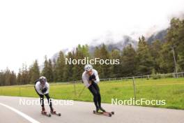 28.05.2024, Lenzerheide, Switzerland (SUI): Beda Klee (SUI), Janik Riebli (SUI), (l-r) - Cross-Country training, Lenzerheide (SUI). www.nordicfocus.com. © Manzoni/NordicFocus. Every downloaded picture is fee-liable.