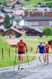 21.06.2024, Les Diablerets, Switzerland (SUI): Nadia Kaelin (SUI), Marina Kaelin (SUI), Desiree Steiner (SUI), (l-r) - Cross-Country summer training, Les Diablerets (SUI). www.nordicfocus.com. © Manzoni/NordicFocus. Every downloaded picture is fee-liable.