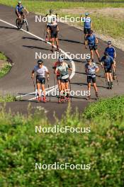 14.08.2024, Ulrichen, Switzerland (SUI): Jan Stoelben (GER), Janosch Brugger (GER), Anian Sossau (GER), Albert Kuchler (GER), Friedrich Moch (GER), Florian Notz (GER), Lucas Boegl (GER), (l-r) - Cross-Country summer training, Ulrichen (SUI). www.nordicfocus.com. © Manzoni/NordicFocus. Every downloaded picture is fee-liable.