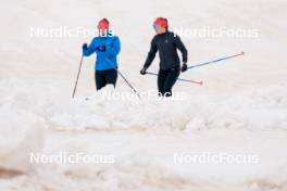 22.06.2024, Les Diablerets, Switzerland (SUI): Martina Friedli (SUI), Celine Zeller (SUI), (l-r) - Cross-Country summer training on the Glacier 3000, Les Diablerets (SUI). www.nordicfocus.com. © Manzoni/NordicFocus. Every downloaded picture is fee-liable.